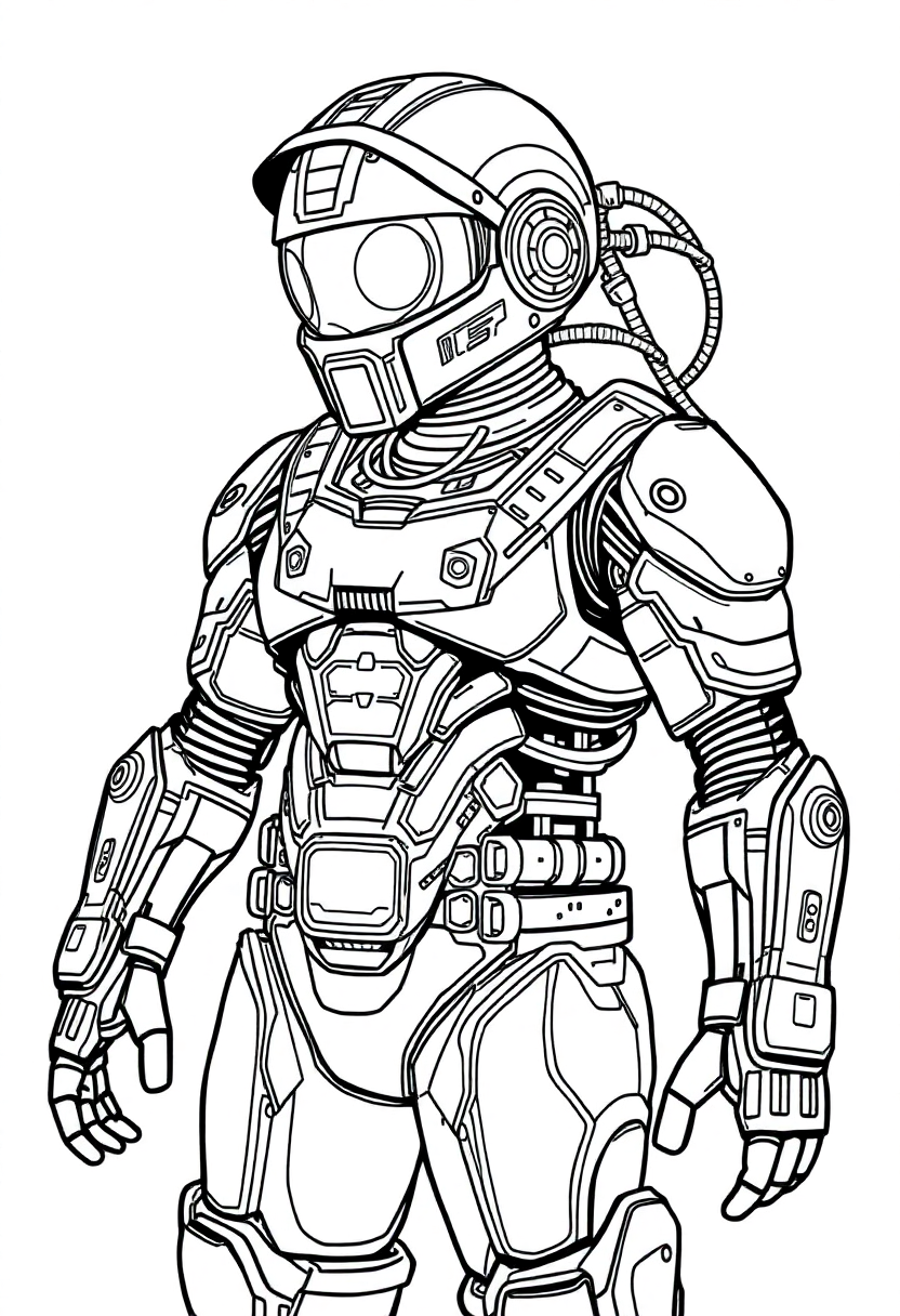 Copper Cyborg coloring page, free printable