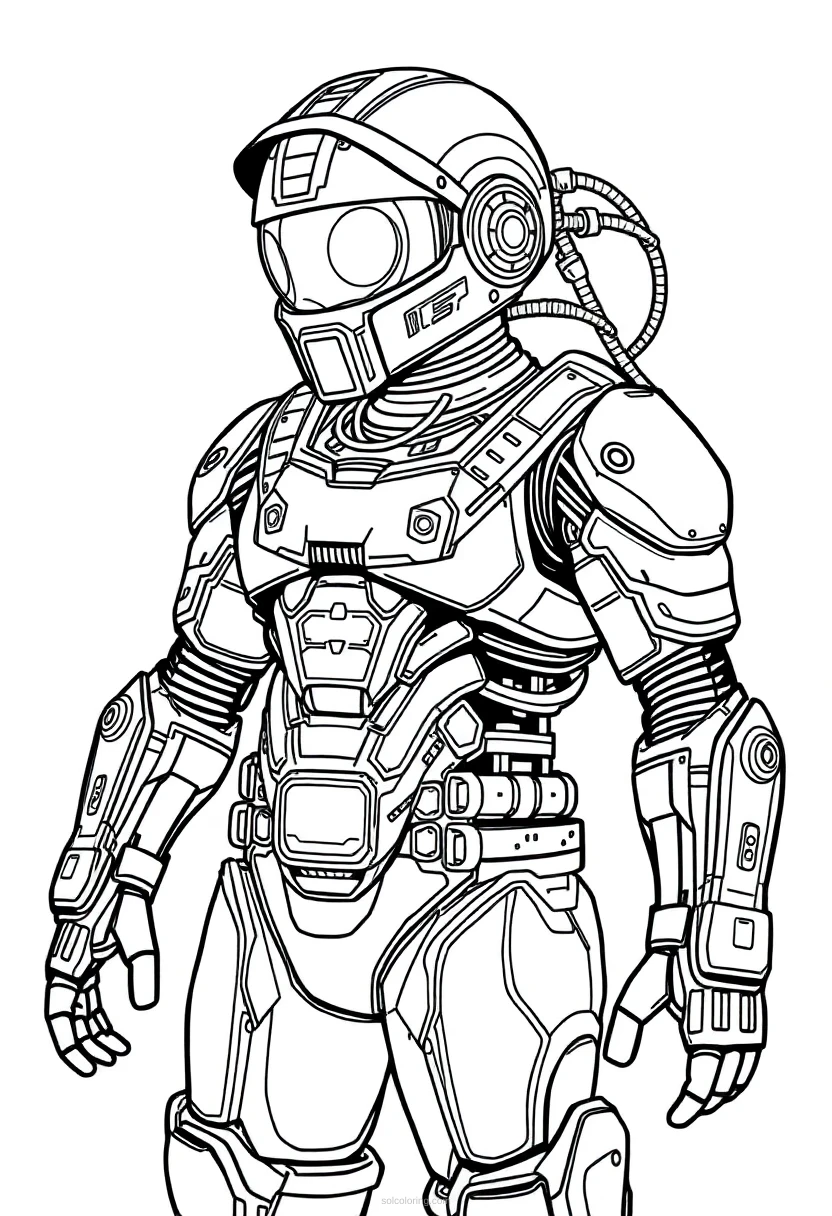 Copper Cyborg coloring page for kids
