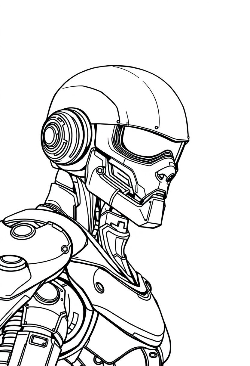 Copper Cyborg coloring page, free printable