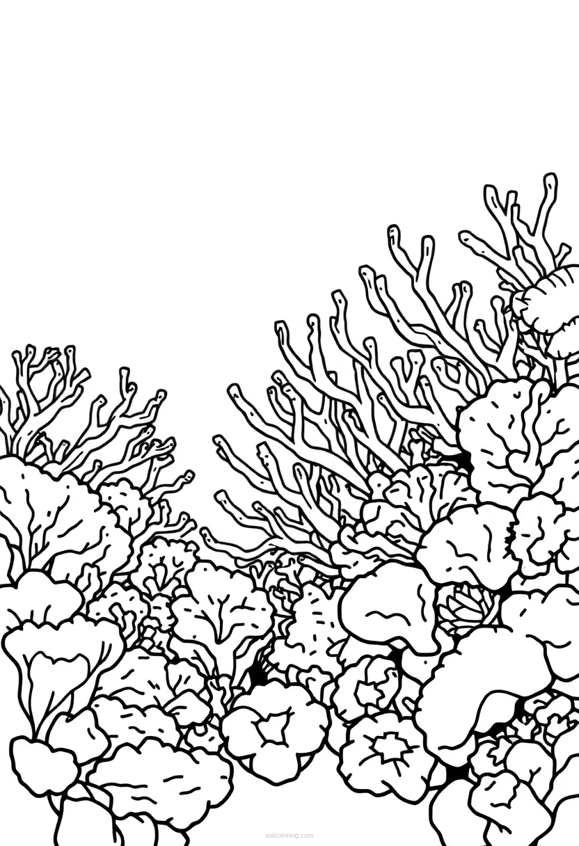 Coral Reef Cute Cartoon coloring page for kids