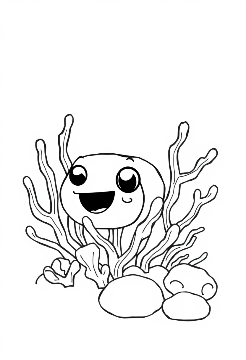 Coral Reef coloring page, free printable