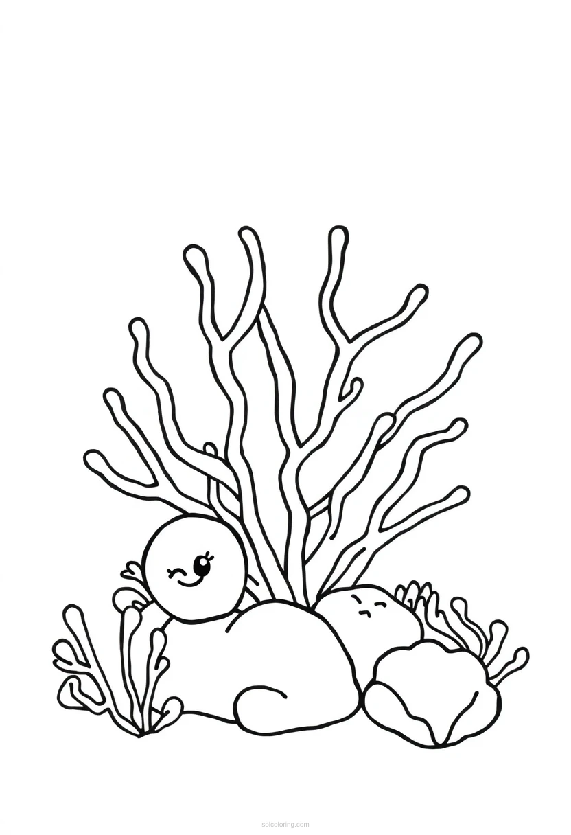 Coral Reef Mandala coloring page for kids