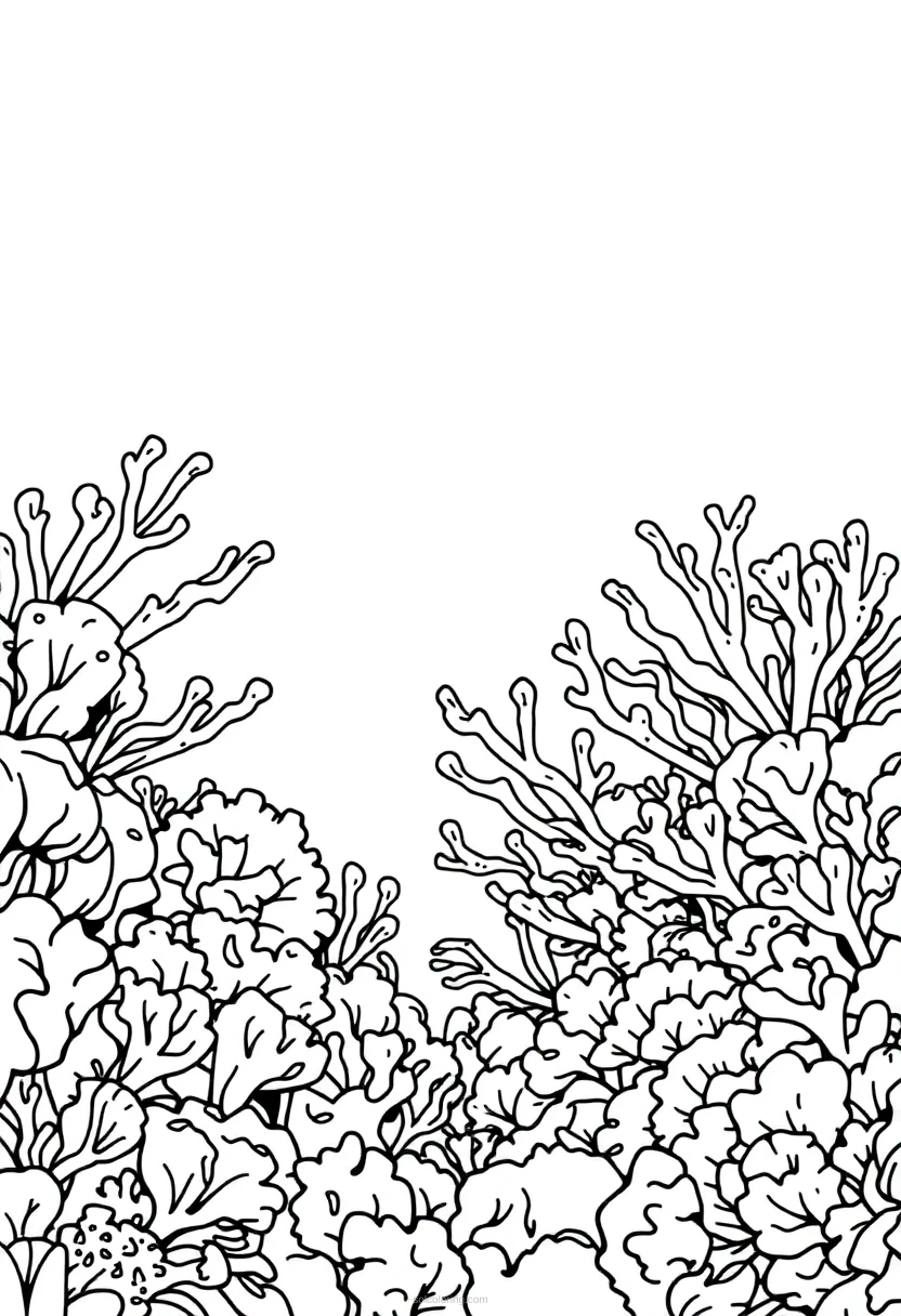 Coral Reef Mandala coloring page for kids