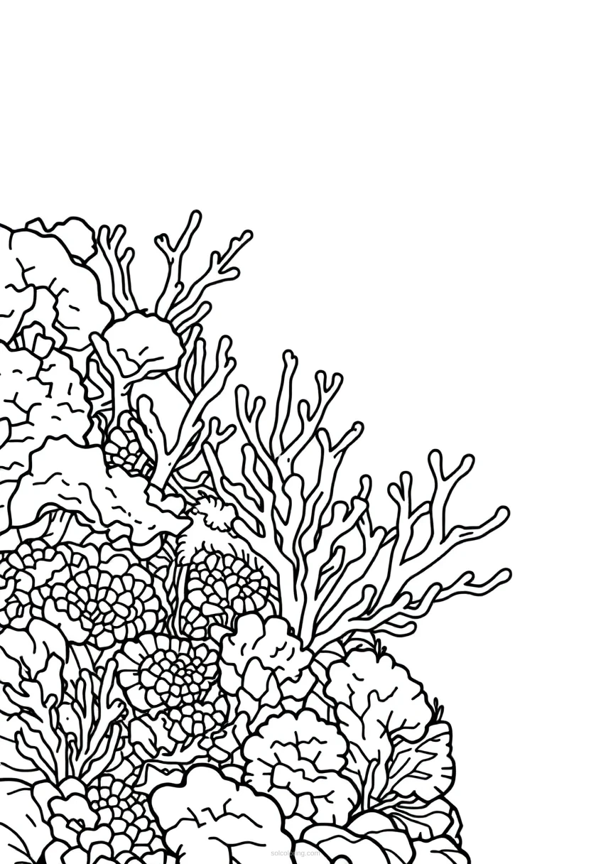 Coral Reef Mandala coloring page for kids