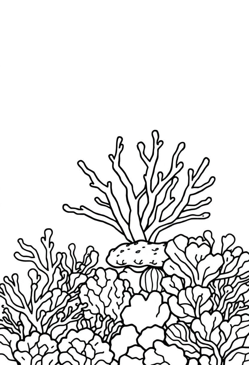 Coral Reef coloring page, free printable