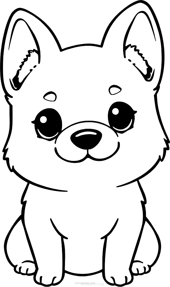 Corgi coloring page for kids