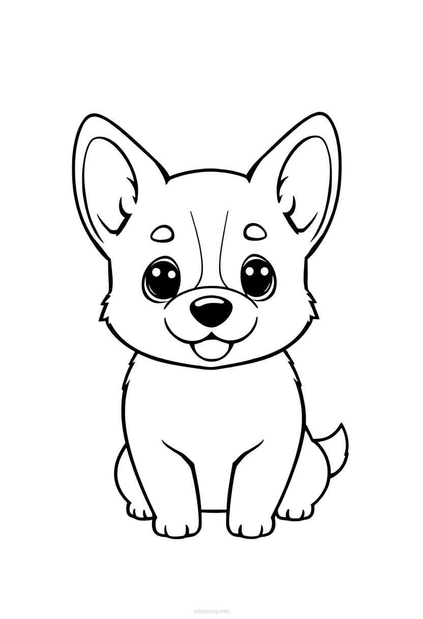 Corgi coloring page for kids