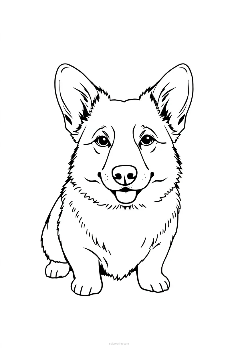 Corgi Cute Cartoon coloring pages