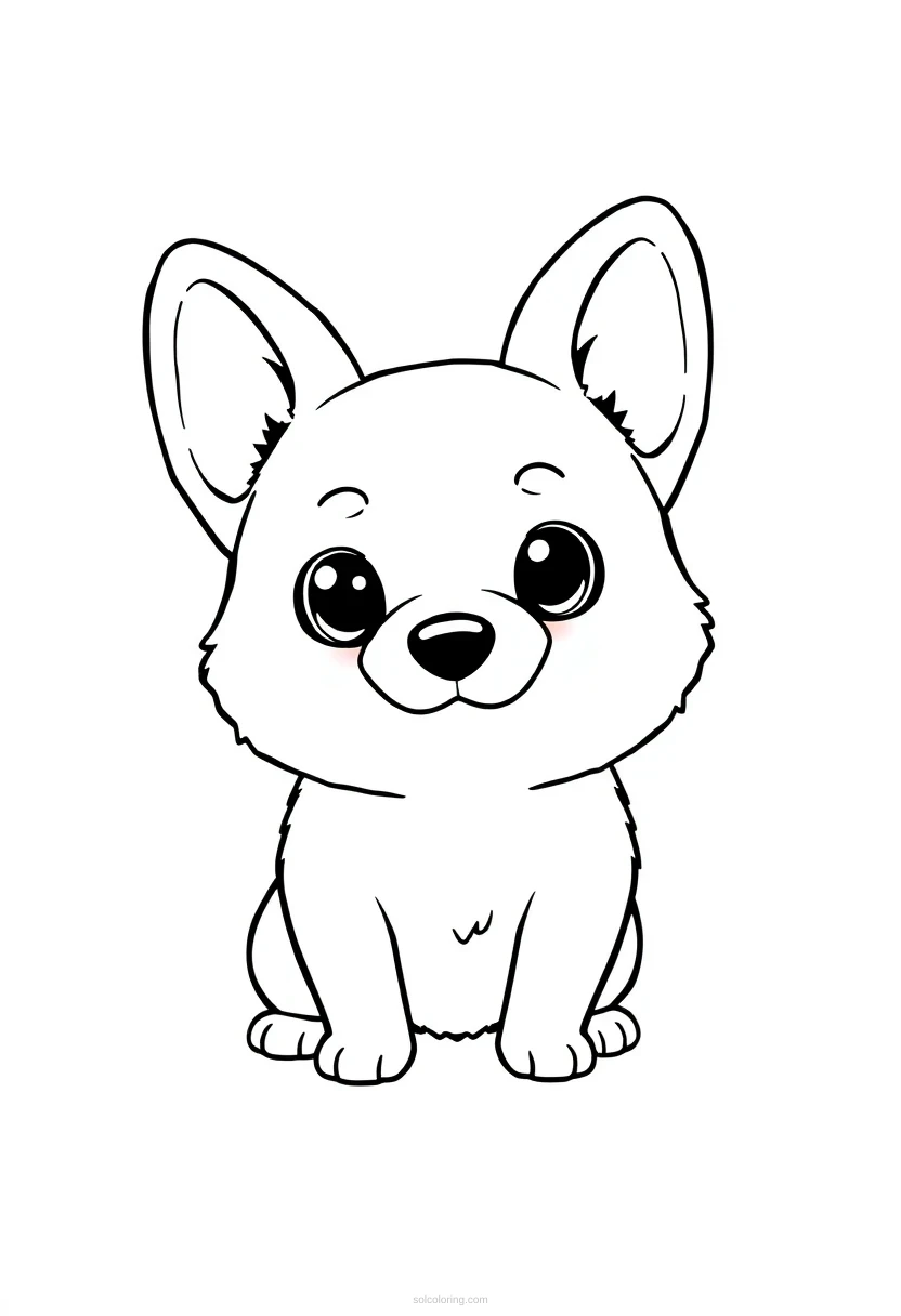Corgi coloring page for kids