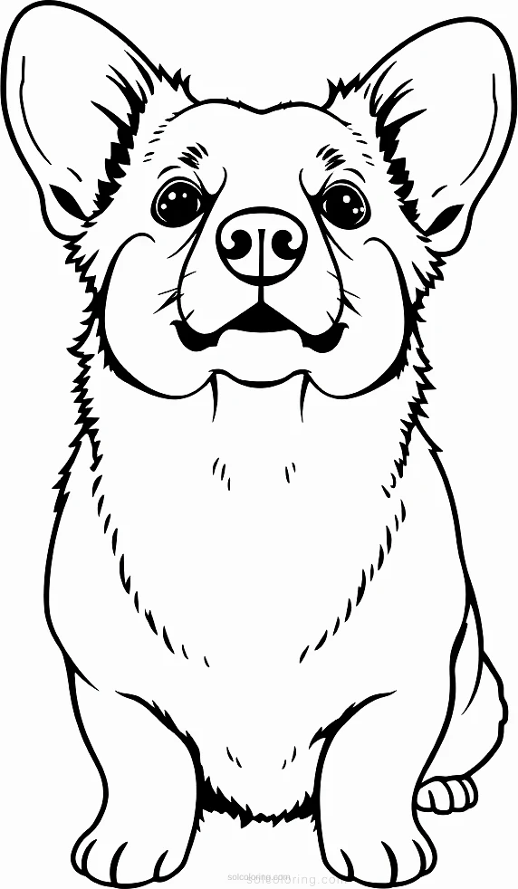 Corgi coloring page for kids