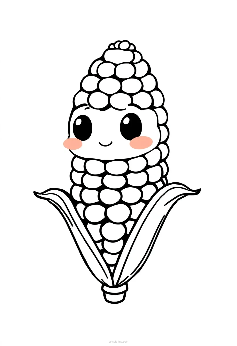 Corn on the Cob coloring page for kids