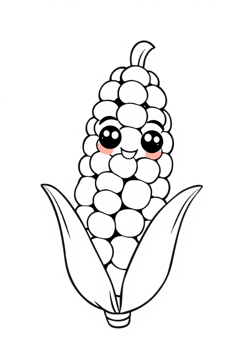 Corn on the Cob coloring page, free printable