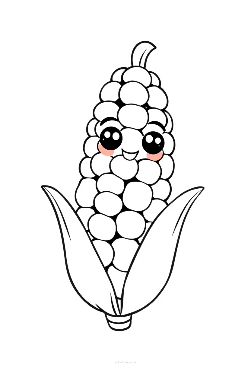 Corn on the Cob coloring page for kids