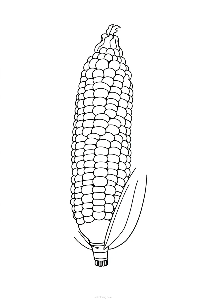 Corn on the Cob coloring page for kids
