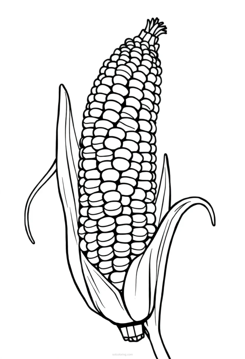 Corn on the Cob coloring page for kids