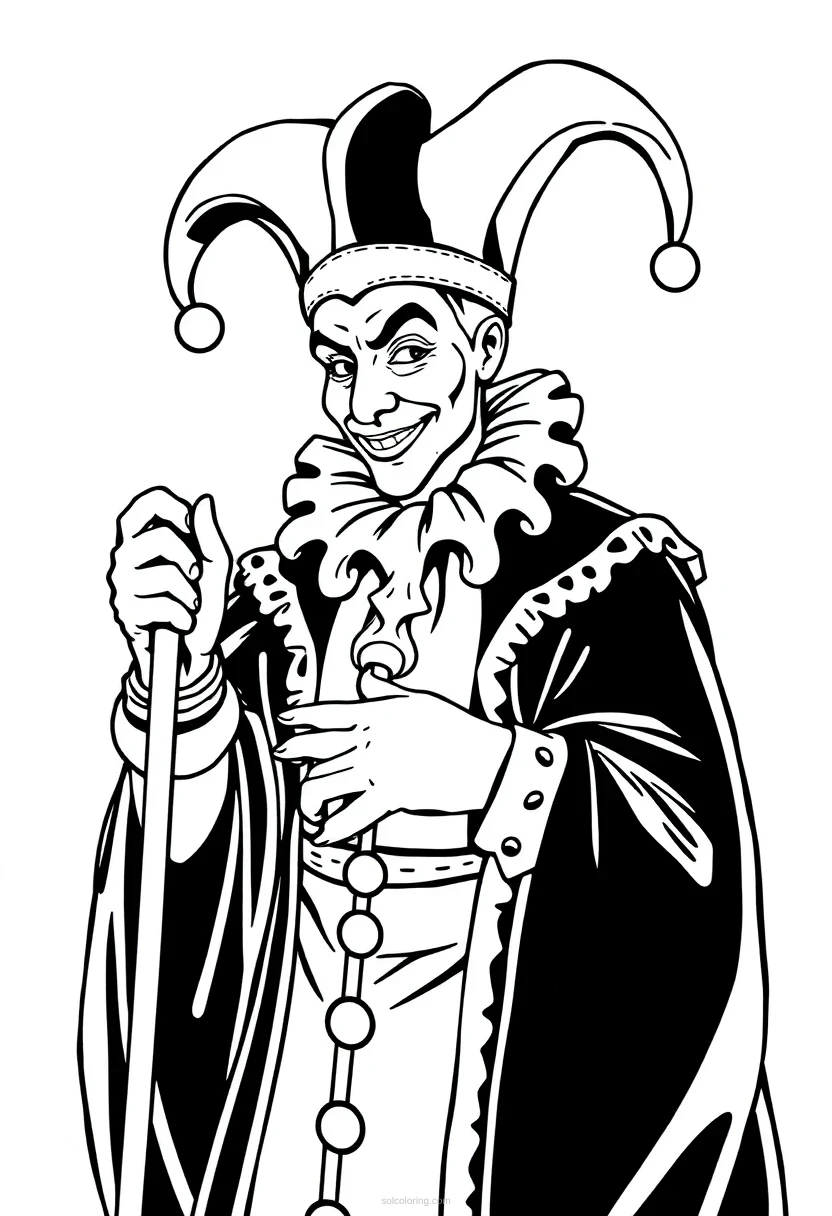 Court Jester Chibi coloring page for kids