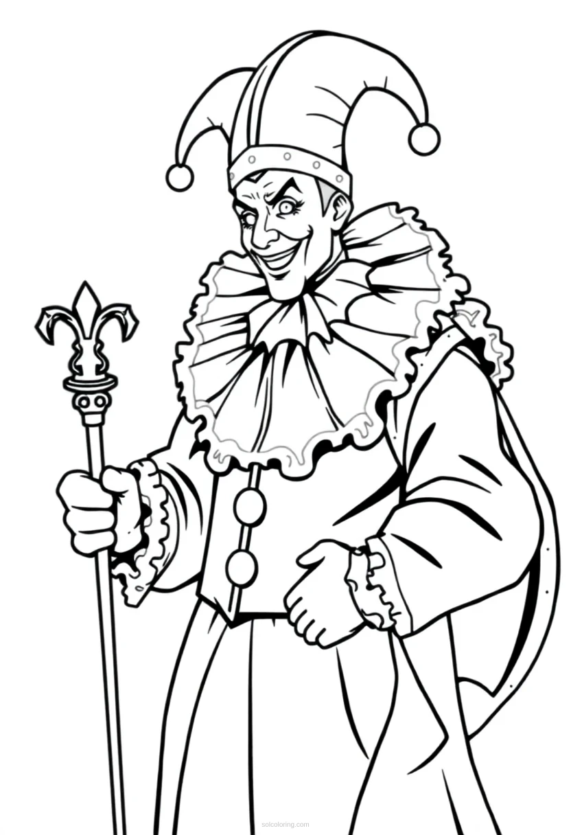 Court Jester Chibi coloring page for kids