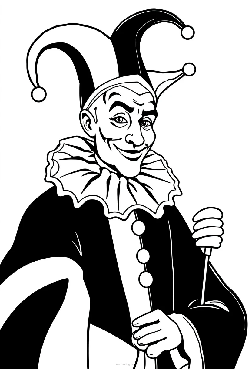 Court Jester Chibi coloring page for kids
