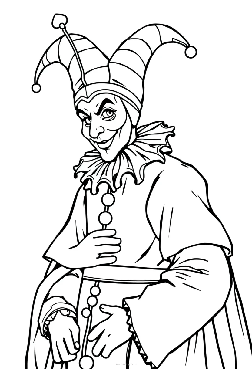 Court Jester Chibi coloring page for kids