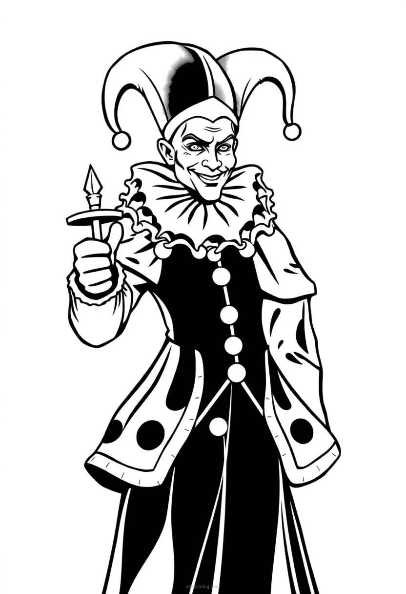 Court Jester Chibi coloring page for kids