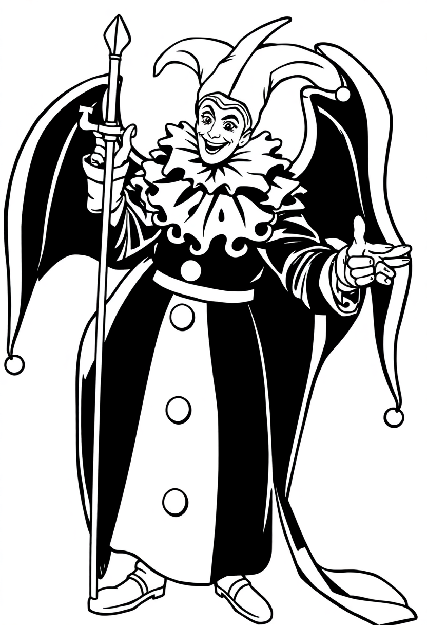 Court Jester coloring page, free printable