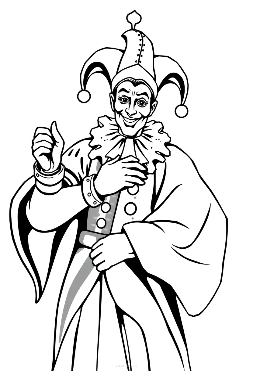 Court Jester coloring page for kids