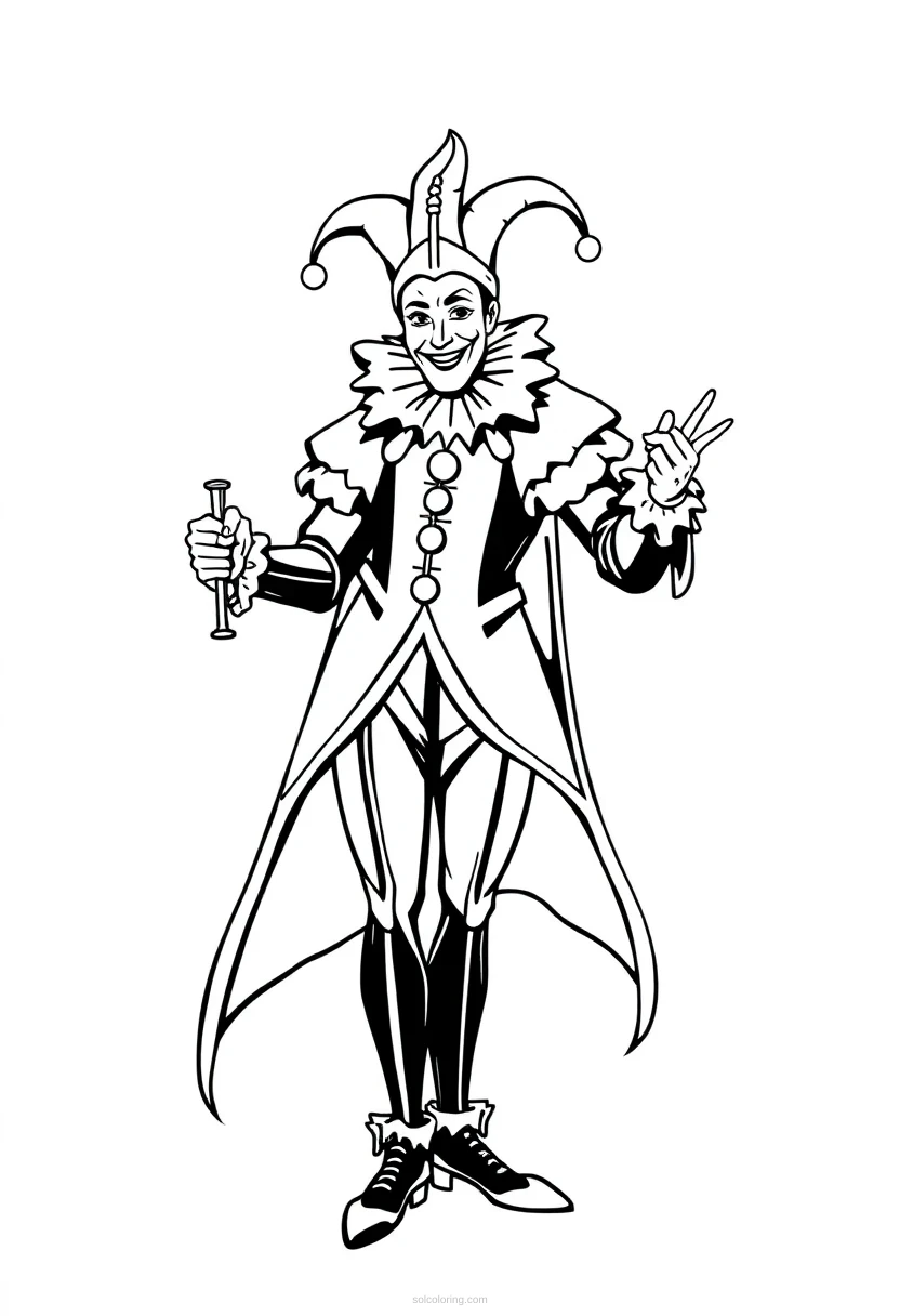 Court Jester coloring page for kids