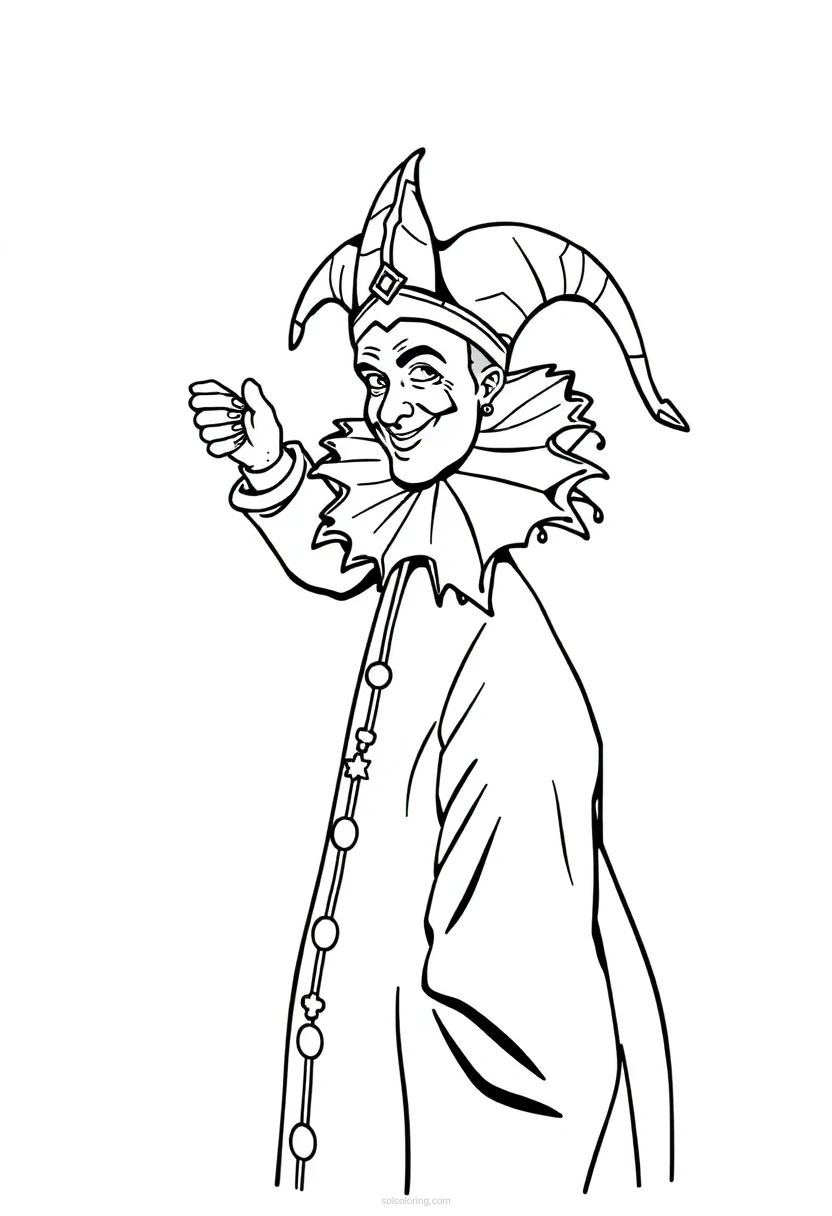 Court Jester coloring page for kids