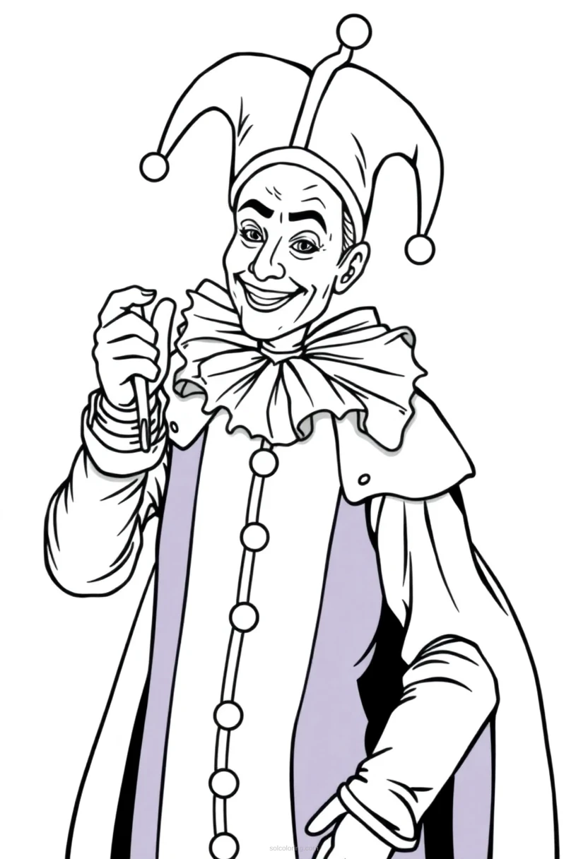 Court Jester coloring page for kids