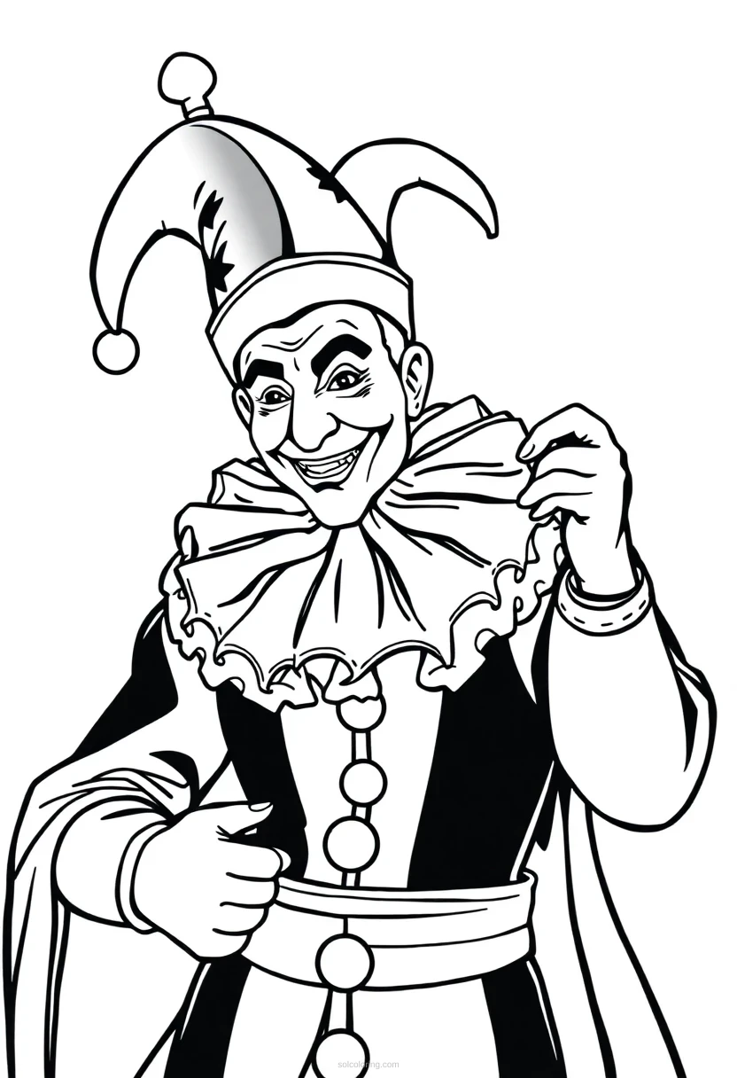 Court Jester coloring page for kids