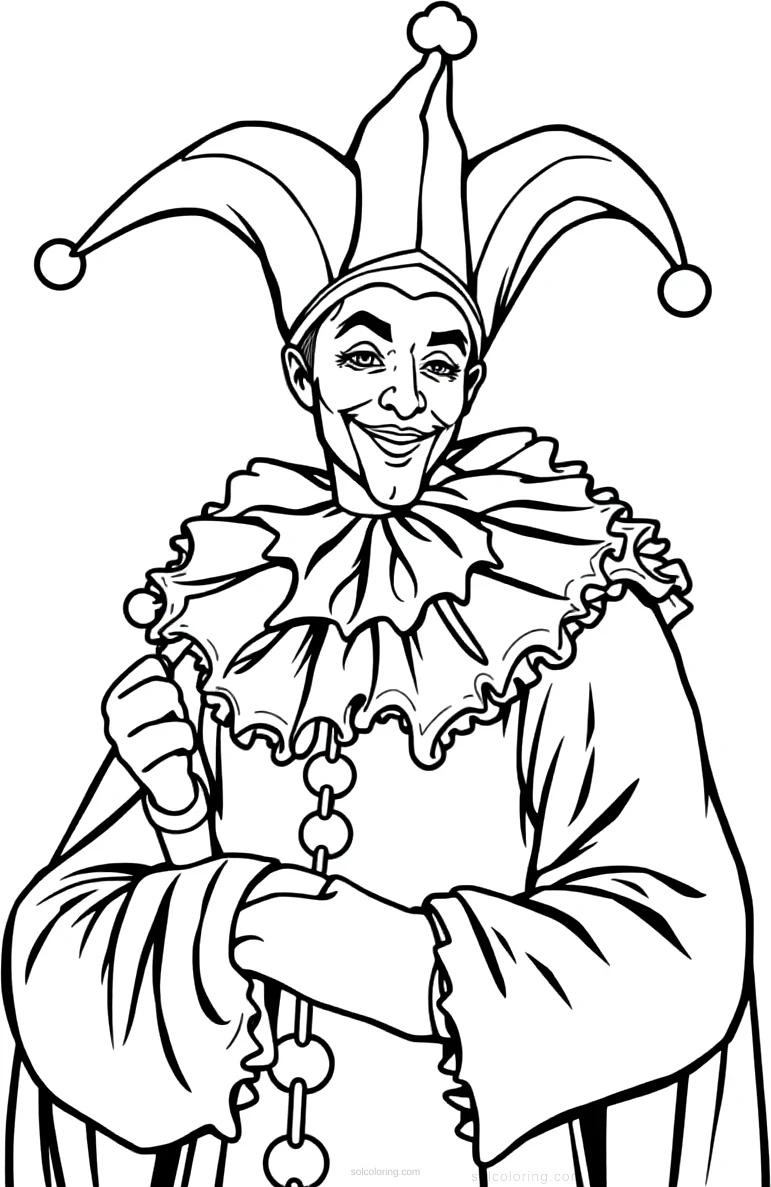 Court Jester coloring page for kids