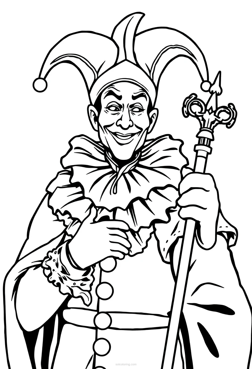 Court Jester Detailed coloring page for kids