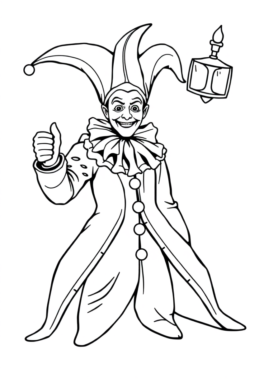 Court Jester coloring page, free printable