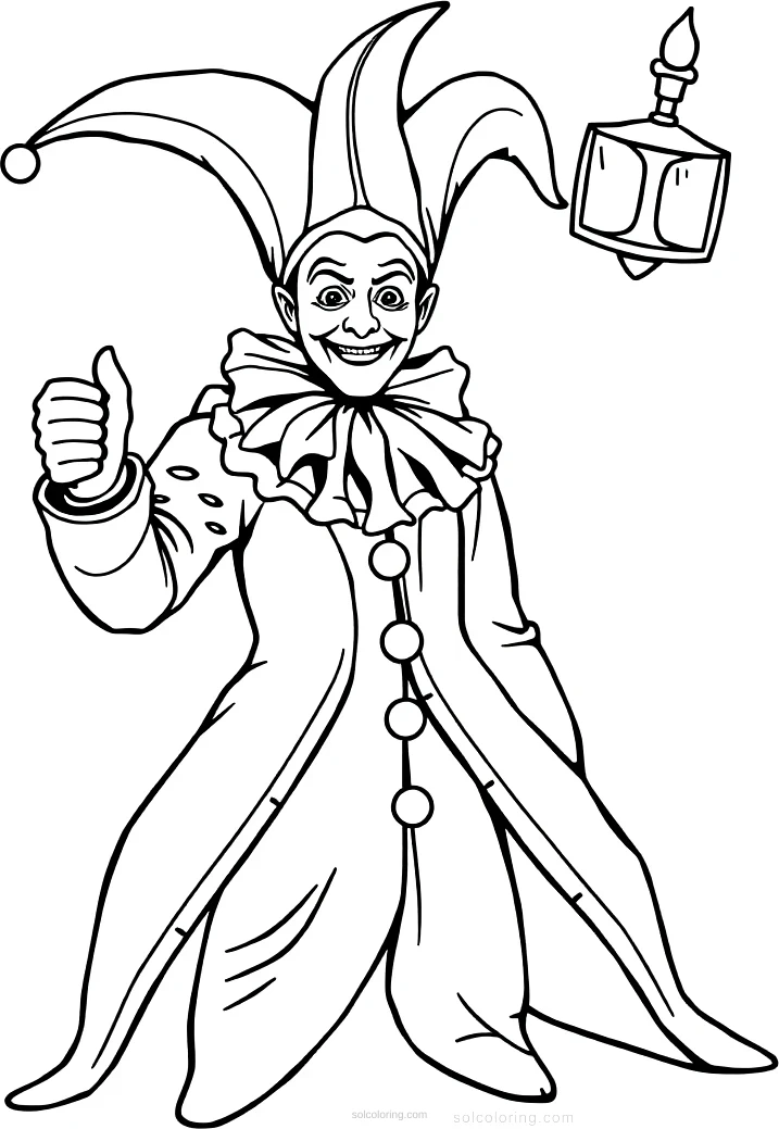Court Jester coloring page for kids