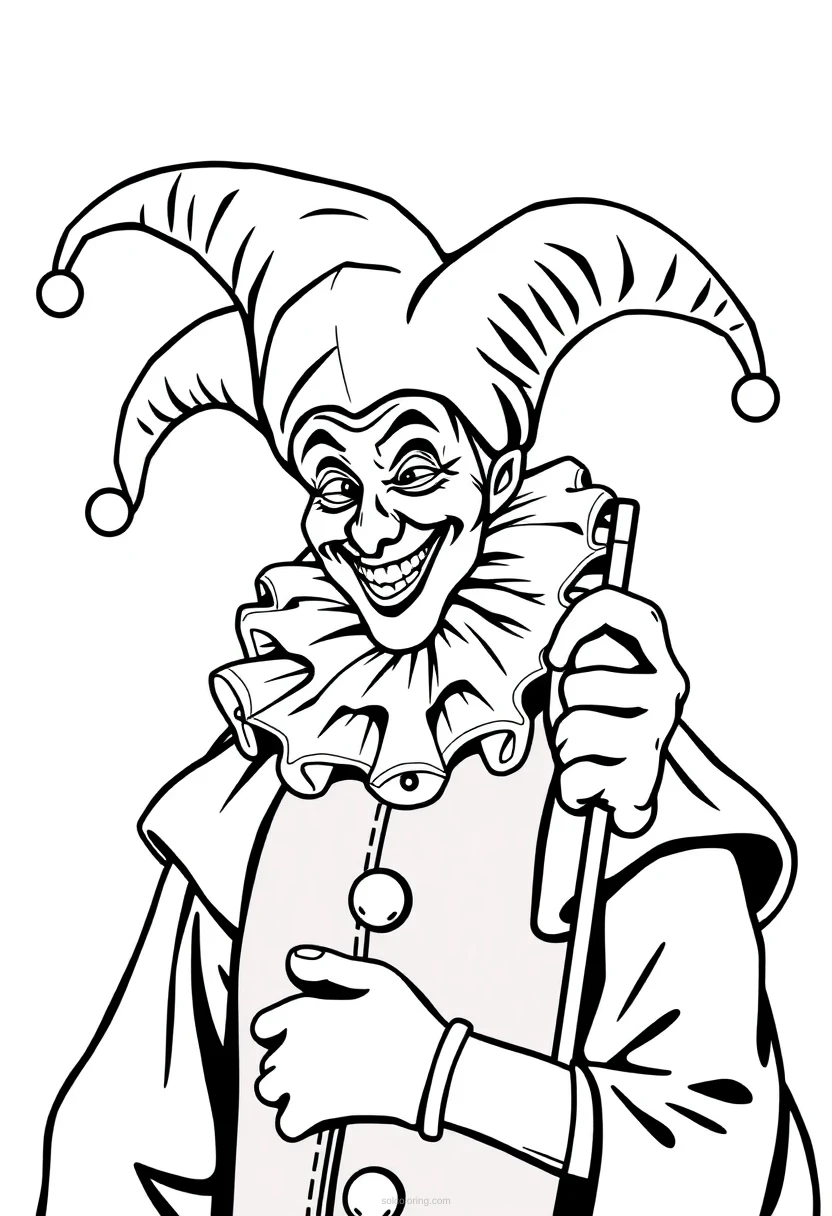 Court Jester coloring page for kids
