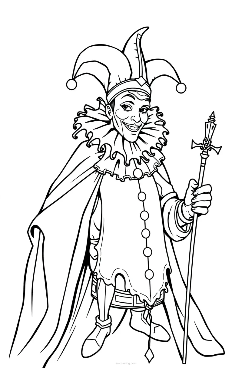 Court Jester coloring page for kids