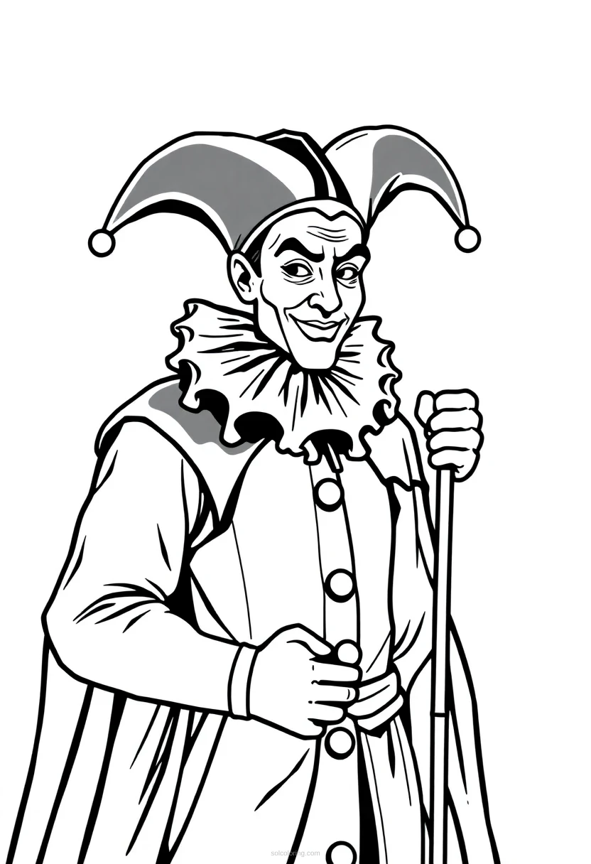 Court Jester coloring page for kids