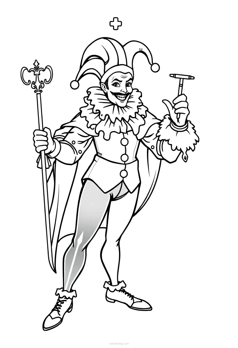 Court Jester coloring page for kids