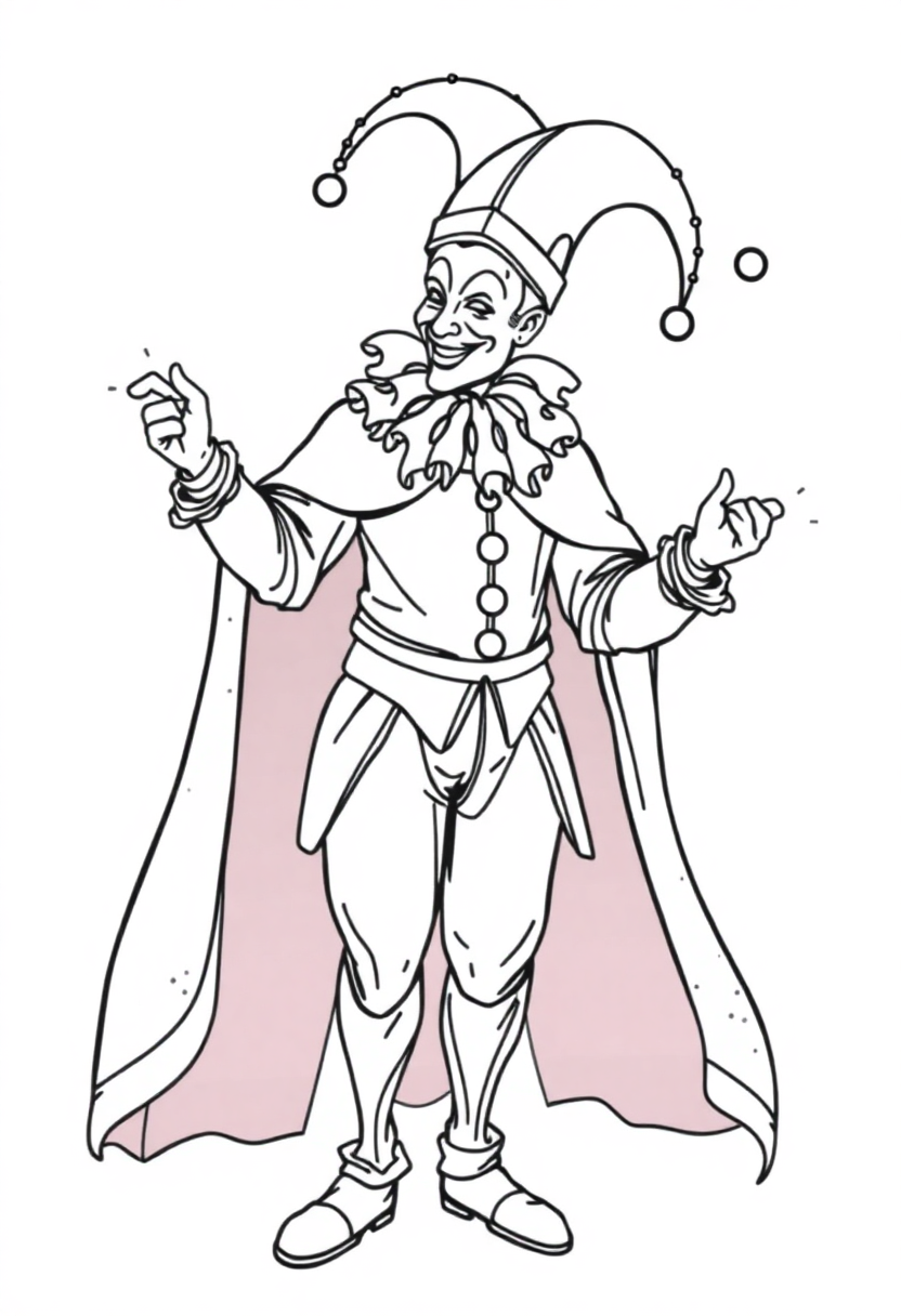 Court Jester coloring page, free printable