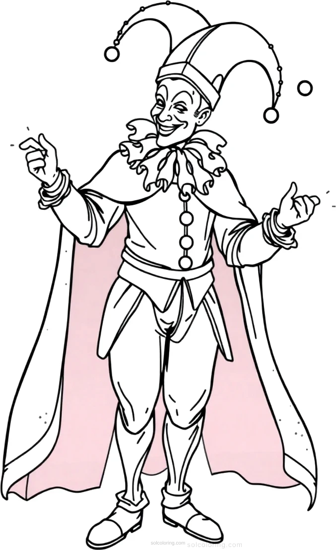 Court Jester coloring page for kids