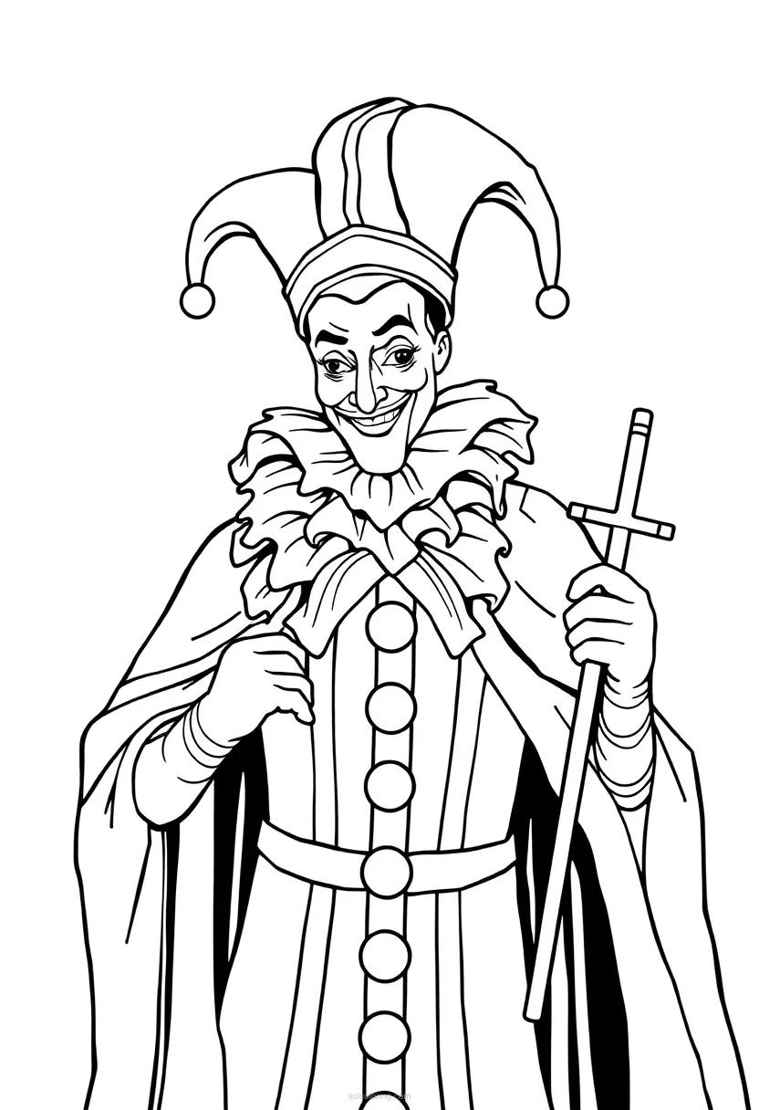 Court Jester coloring page for kids
