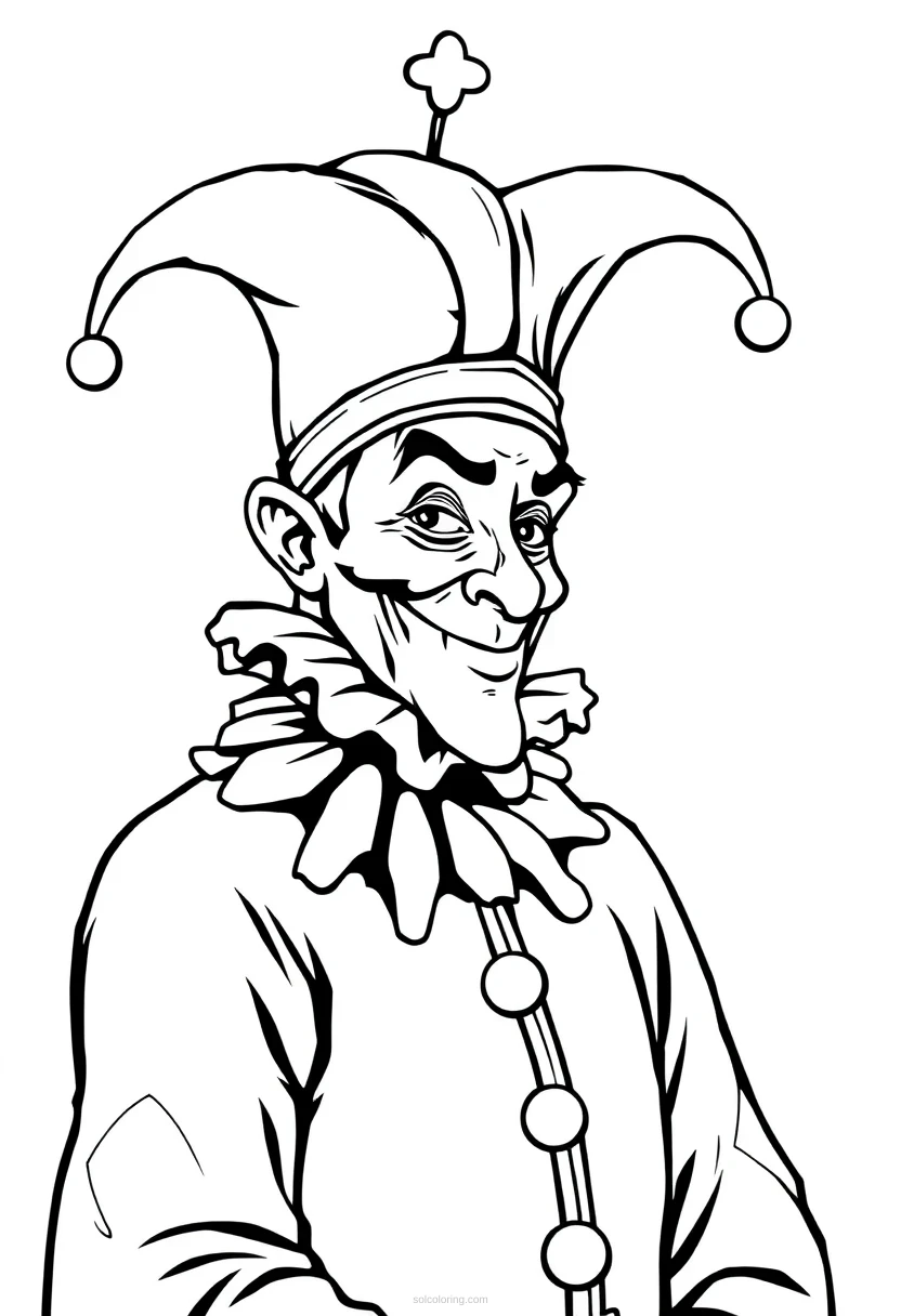 Court Jester coloring page for kids