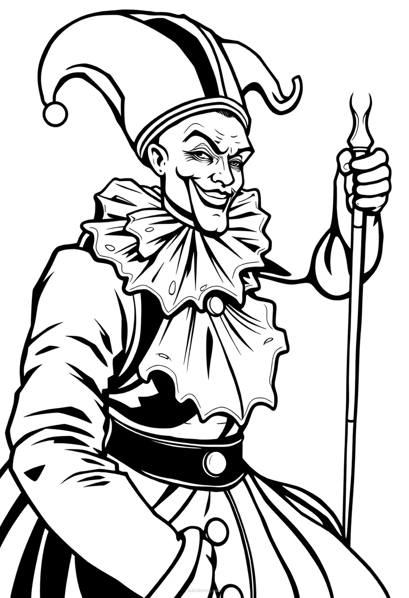 Court Jester coloring page for kids