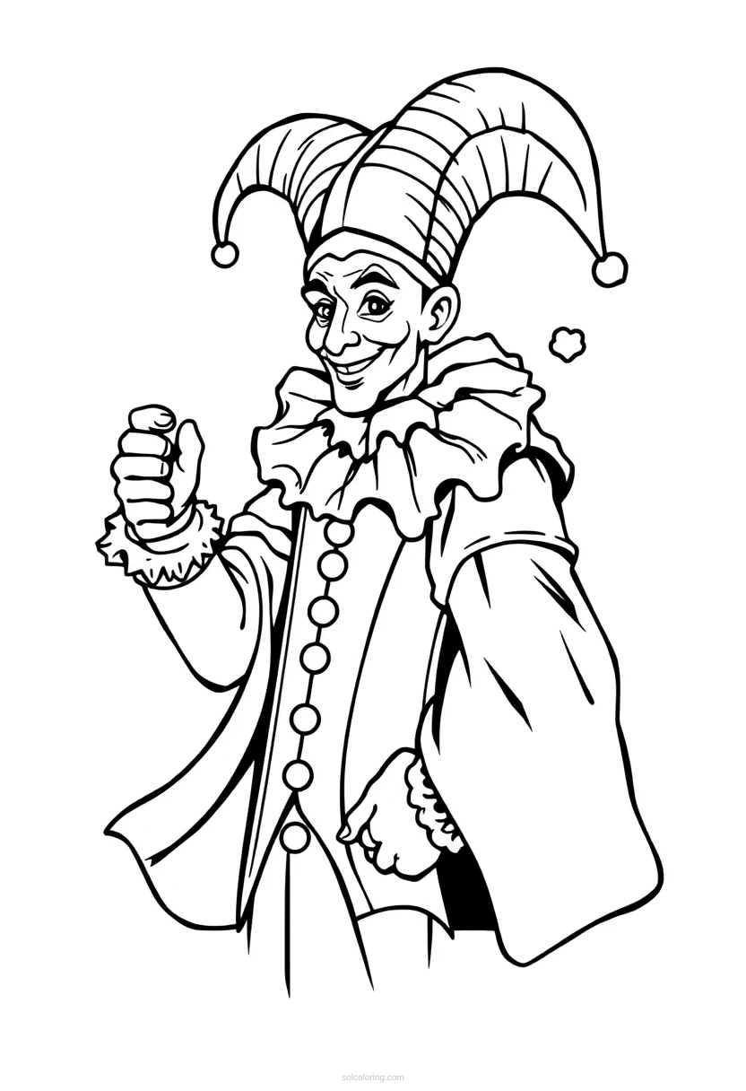 Court Jester Simple coloring page for kids