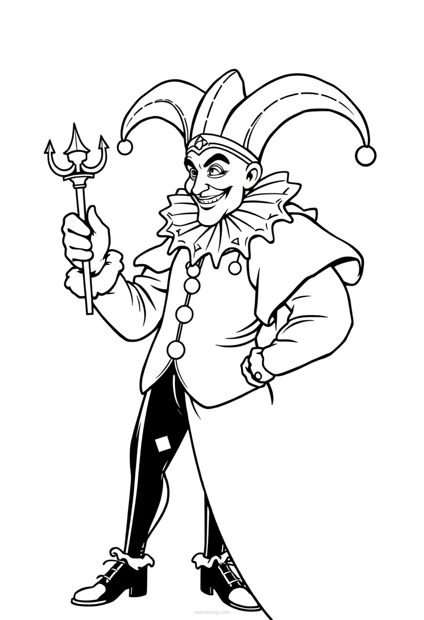 Court Jester Simple coloring page for kids