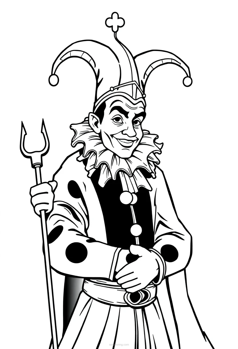 Court Jester Simple coloring page for kids