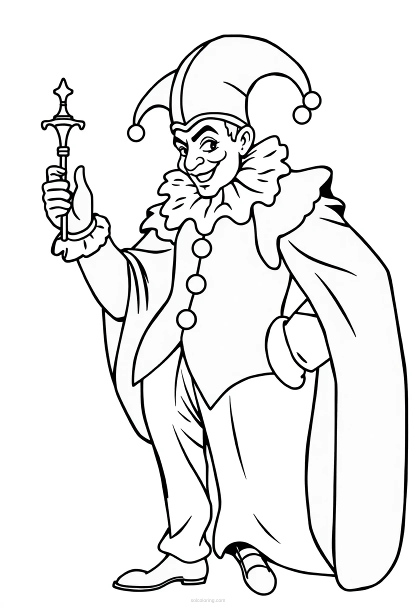 Court Jester Simple coloring page for kids