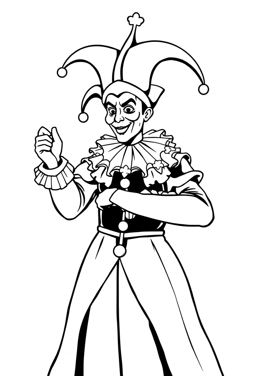 Court Jester coloring page, free printable
