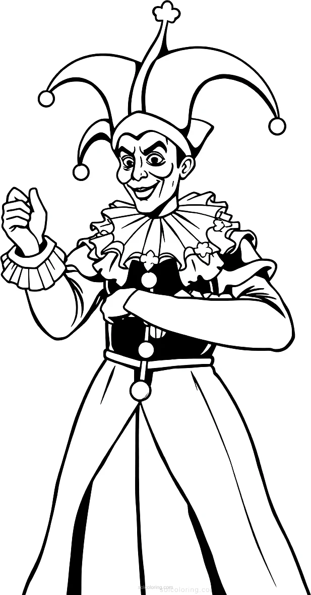 Court Jester coloring page for kids