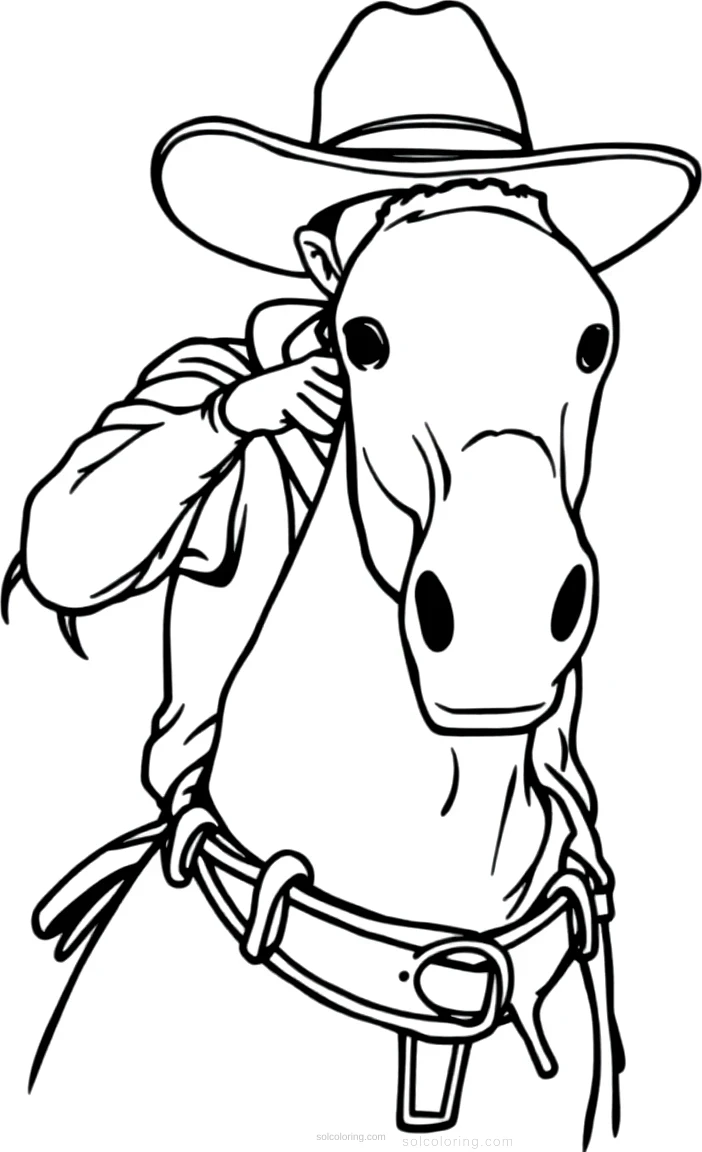 Cowboy coloring page for kids